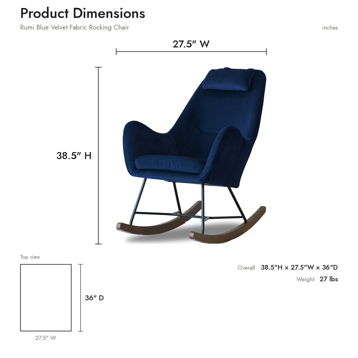 Product dimensions diagram