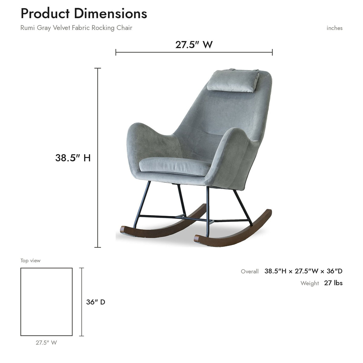 Product dimensions diagram