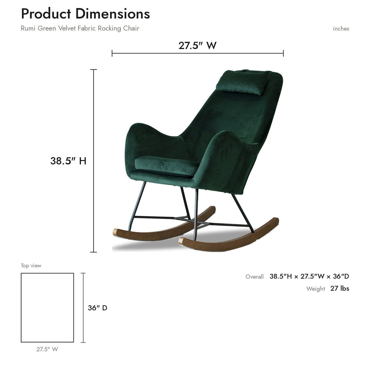 Product dimensions diagram