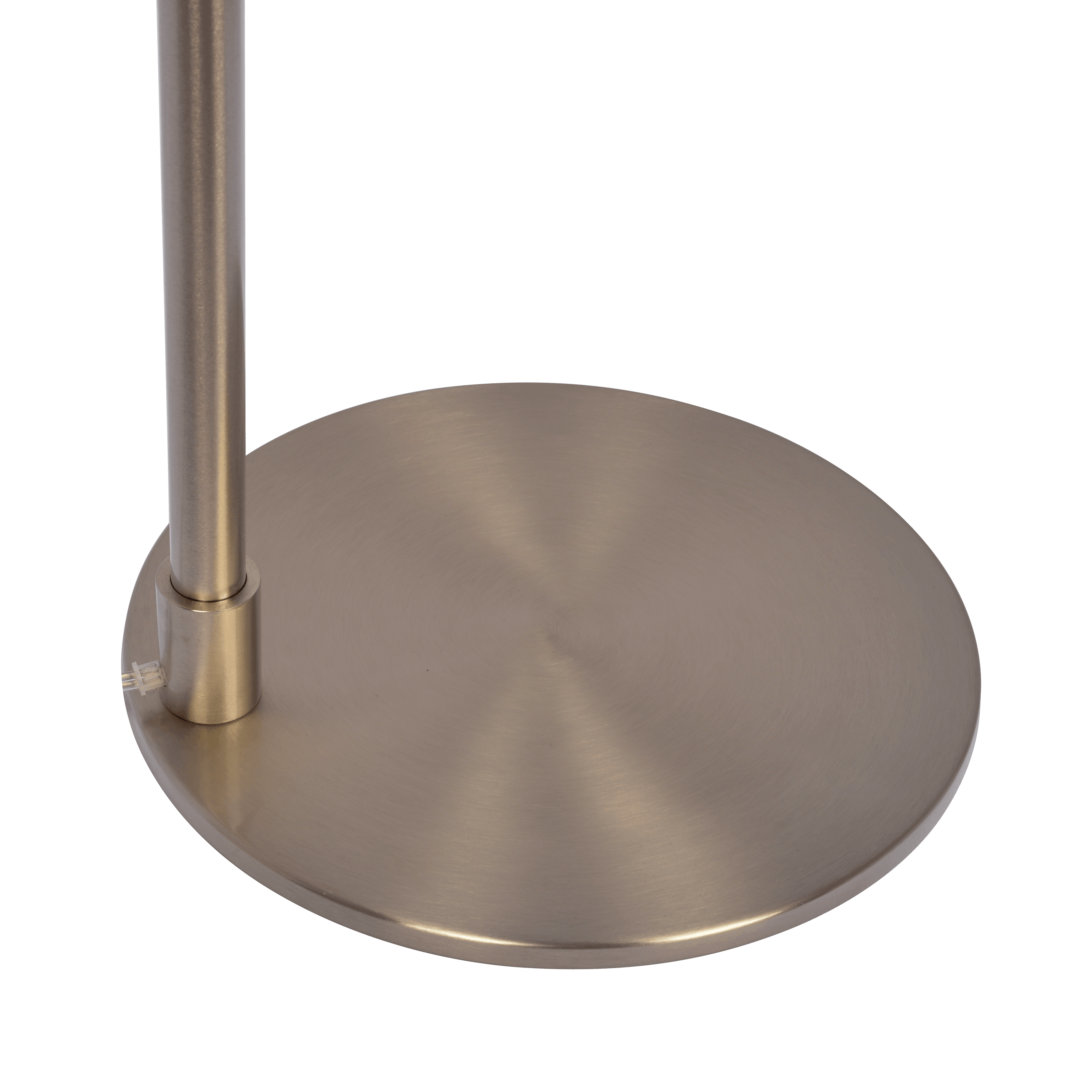 Lottie Brushed Nickel Floor Lamp with Rotary Switch Metal Base White Linen Shade