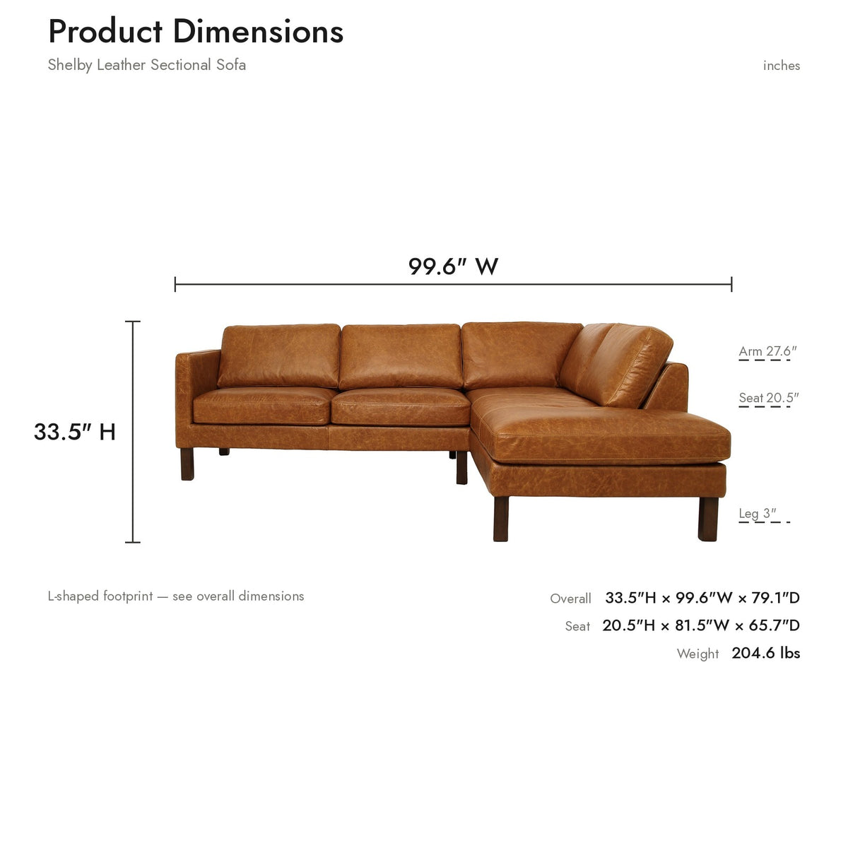 Product dimensions diagram
