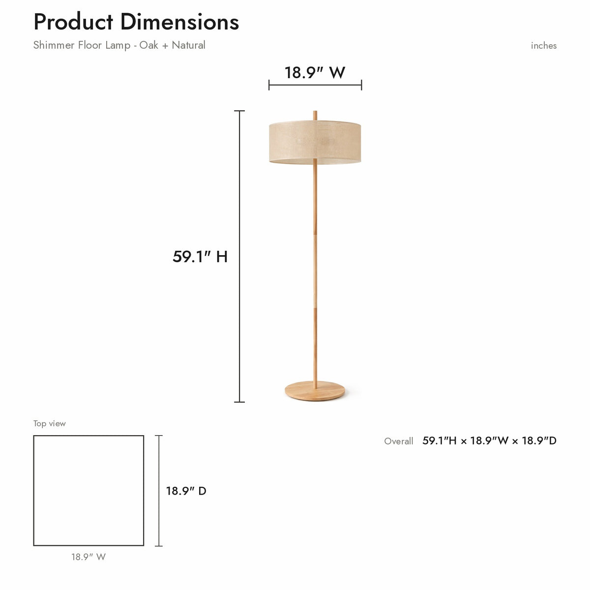 Product dimensions diagram
