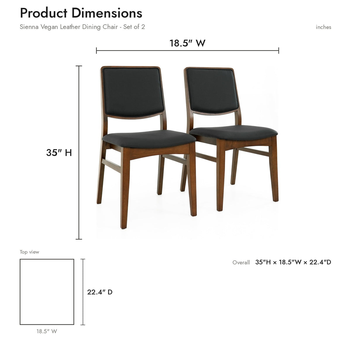 Product dimensions diagram