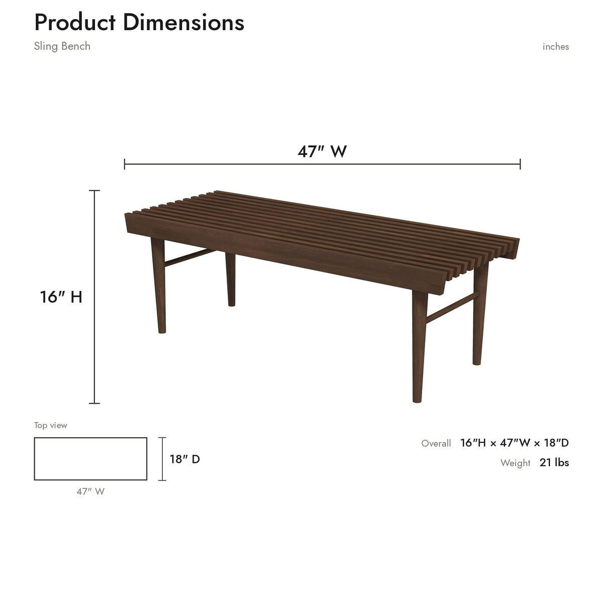 Product dimensions diagram