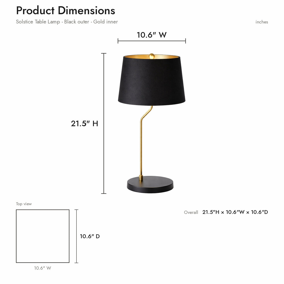 Product dimensions diagram