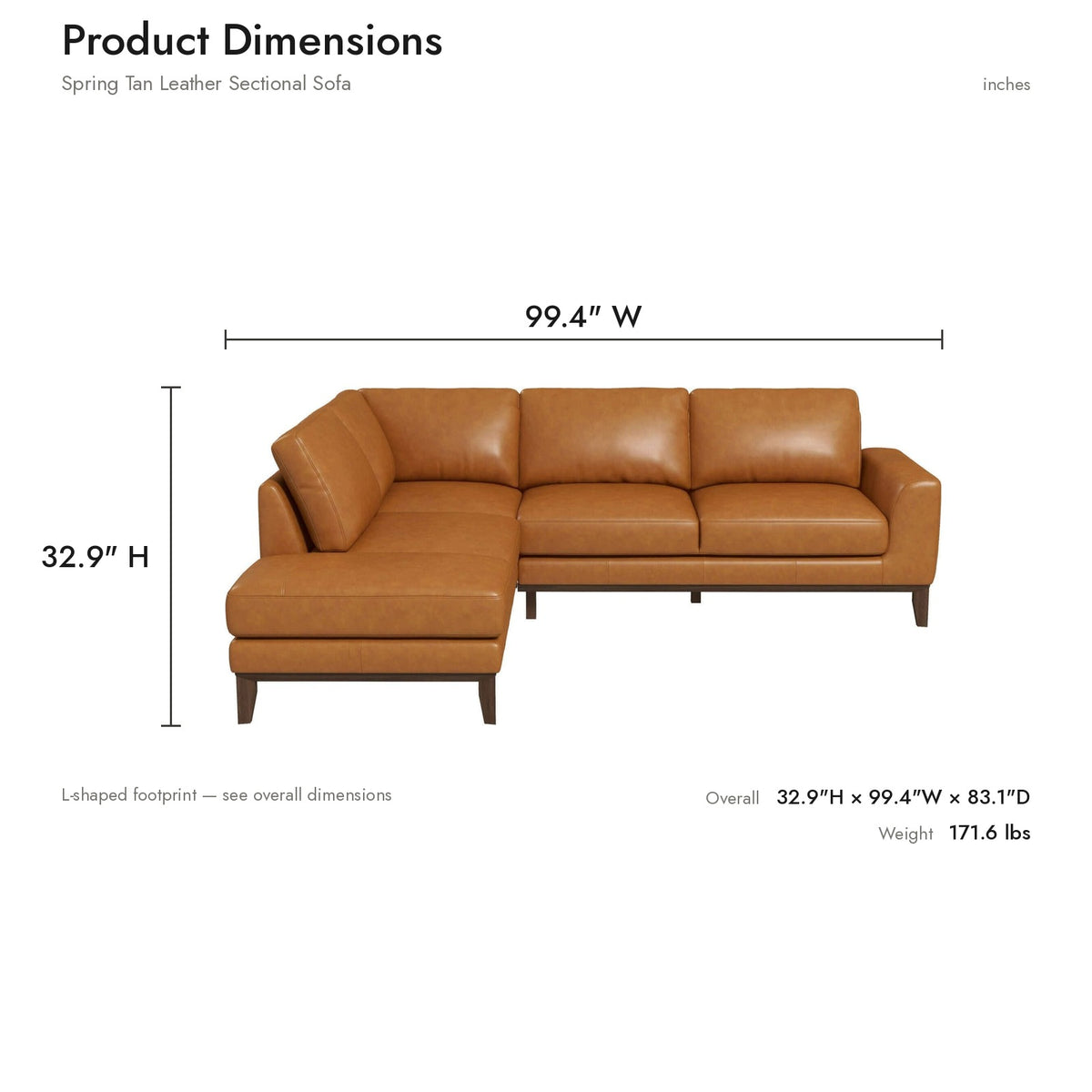 Product dimensions diagram