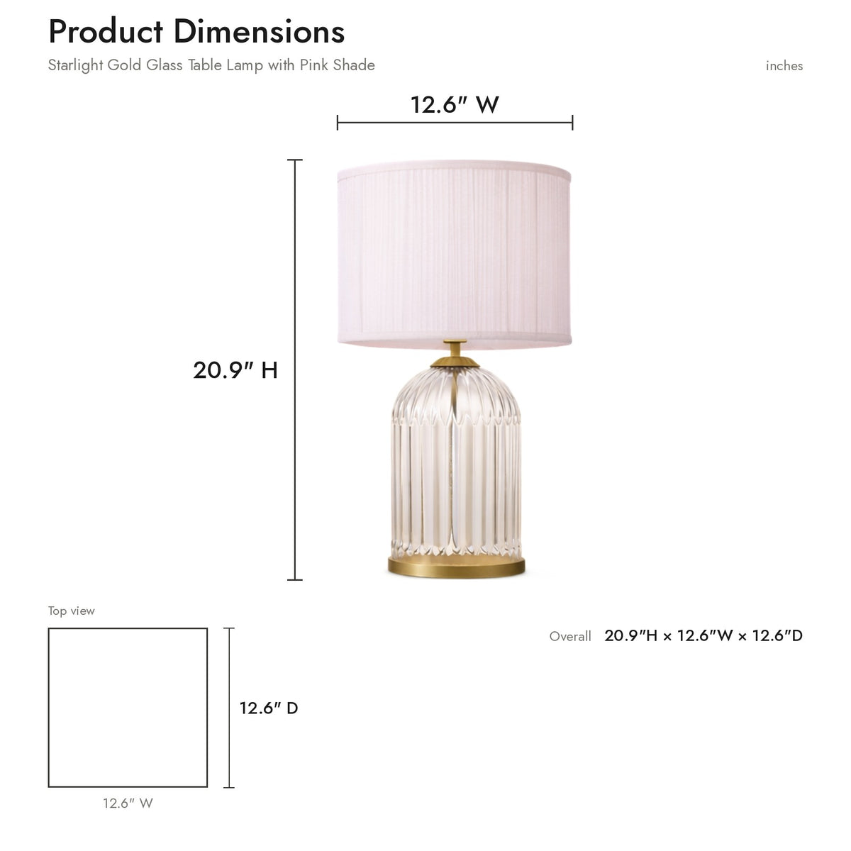 Product dimensions diagram