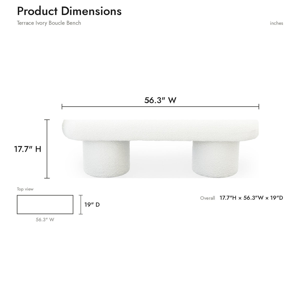 Product dimensions diagram