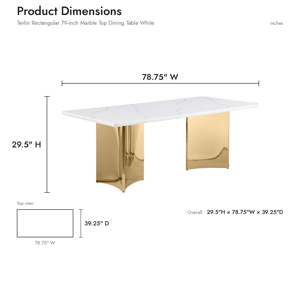 Product dimensions diagram