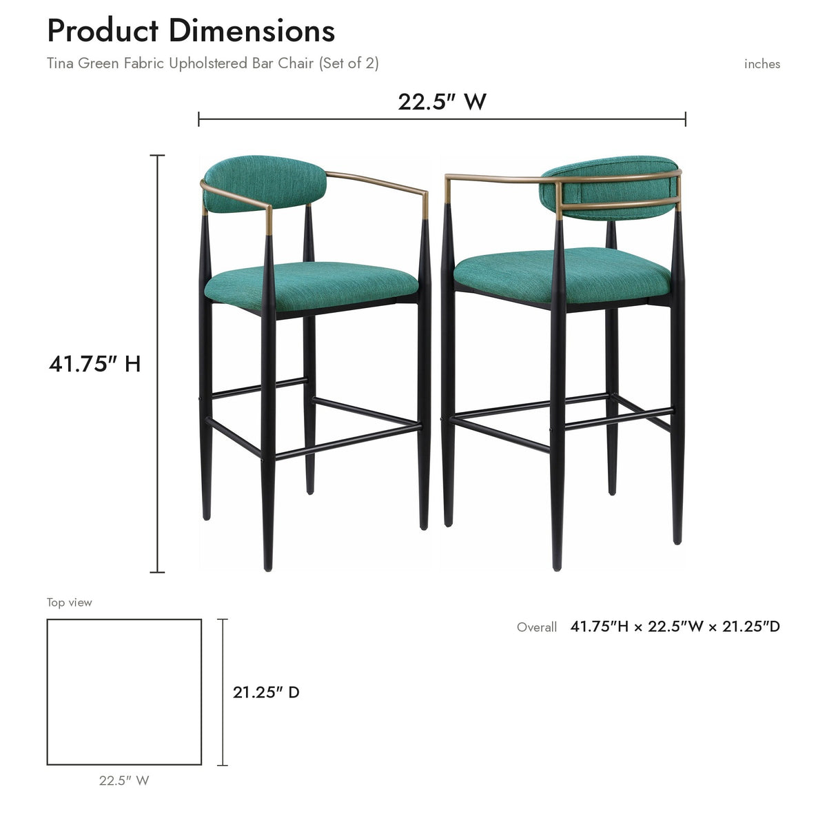 Product dimensions diagram
