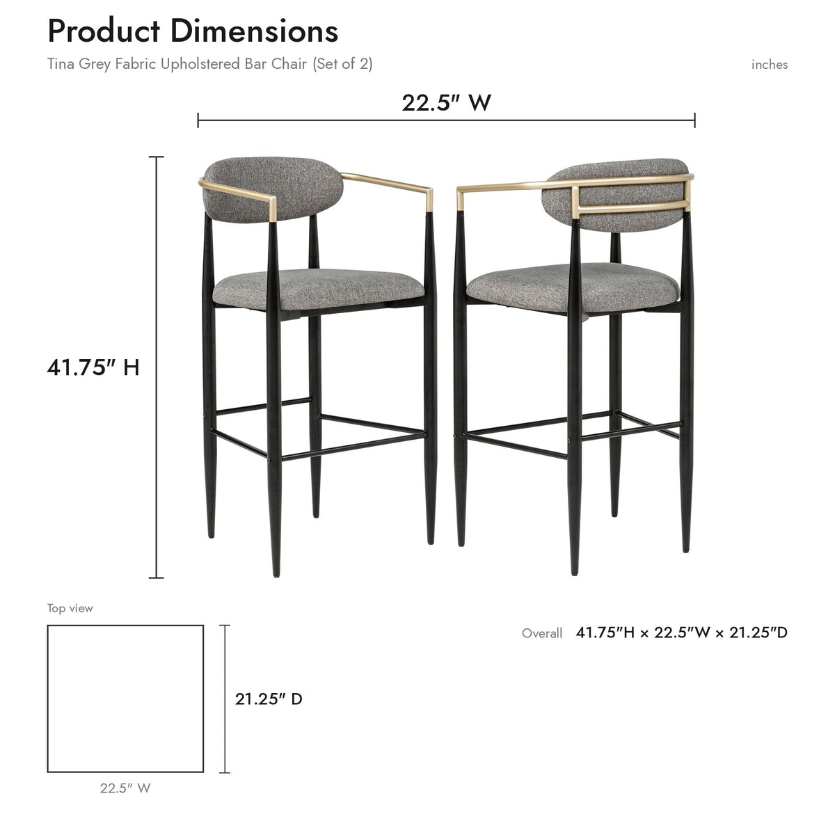 Product dimensions diagram