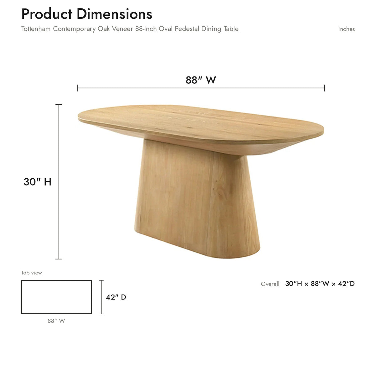 Product dimensions diagram