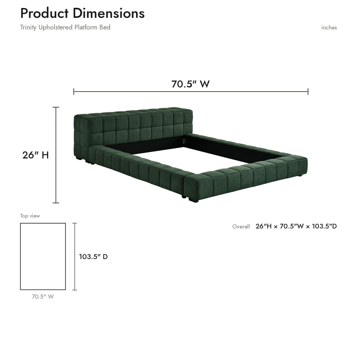 Product dimensions diagram