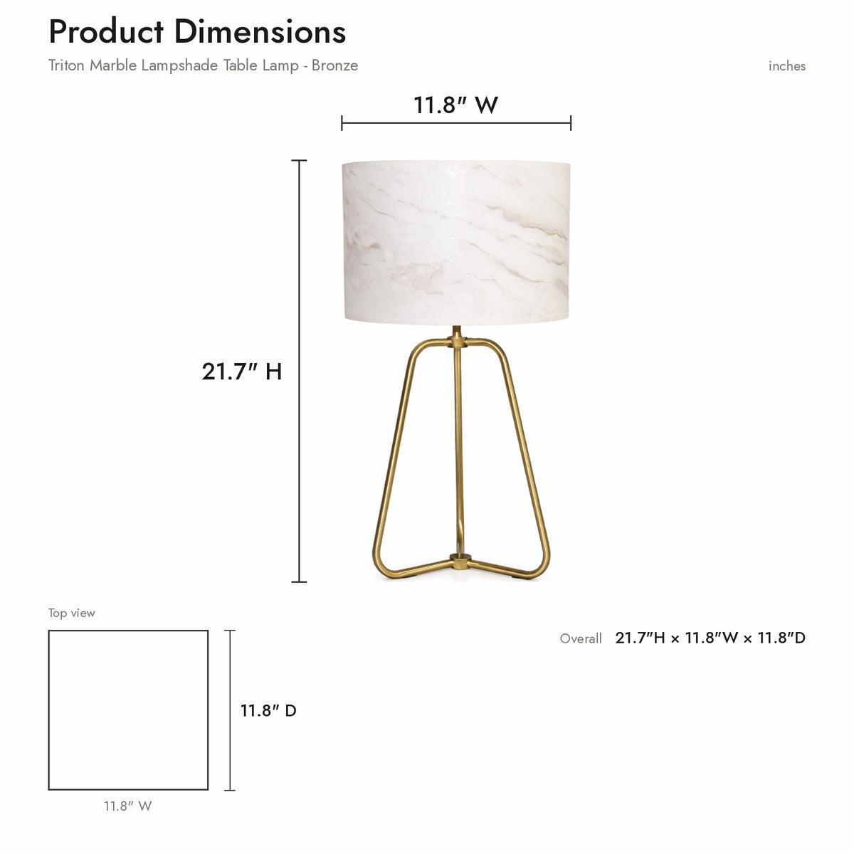 Product dimensions diagram