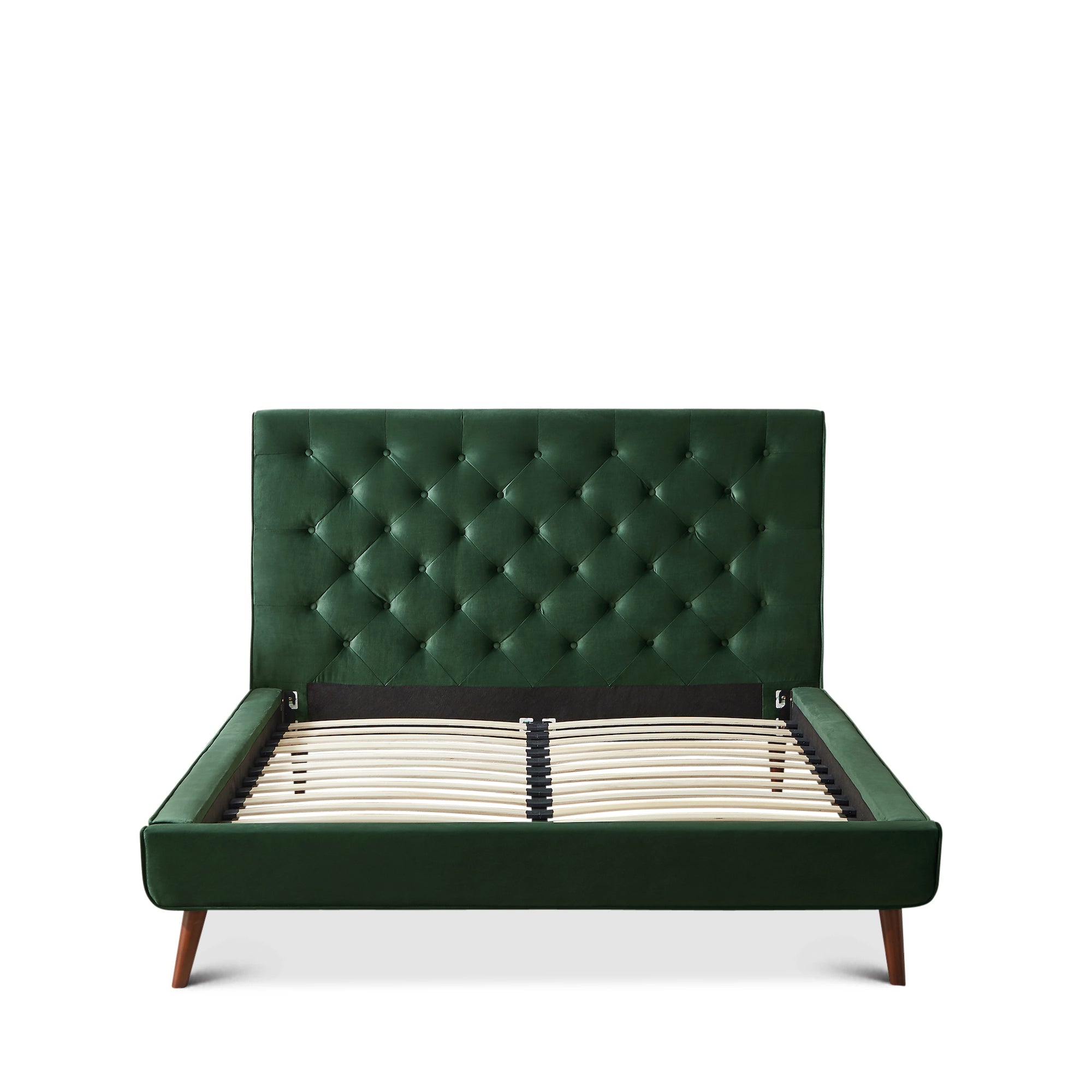Ashley Queen Emerald Green Velvet Platform Bed