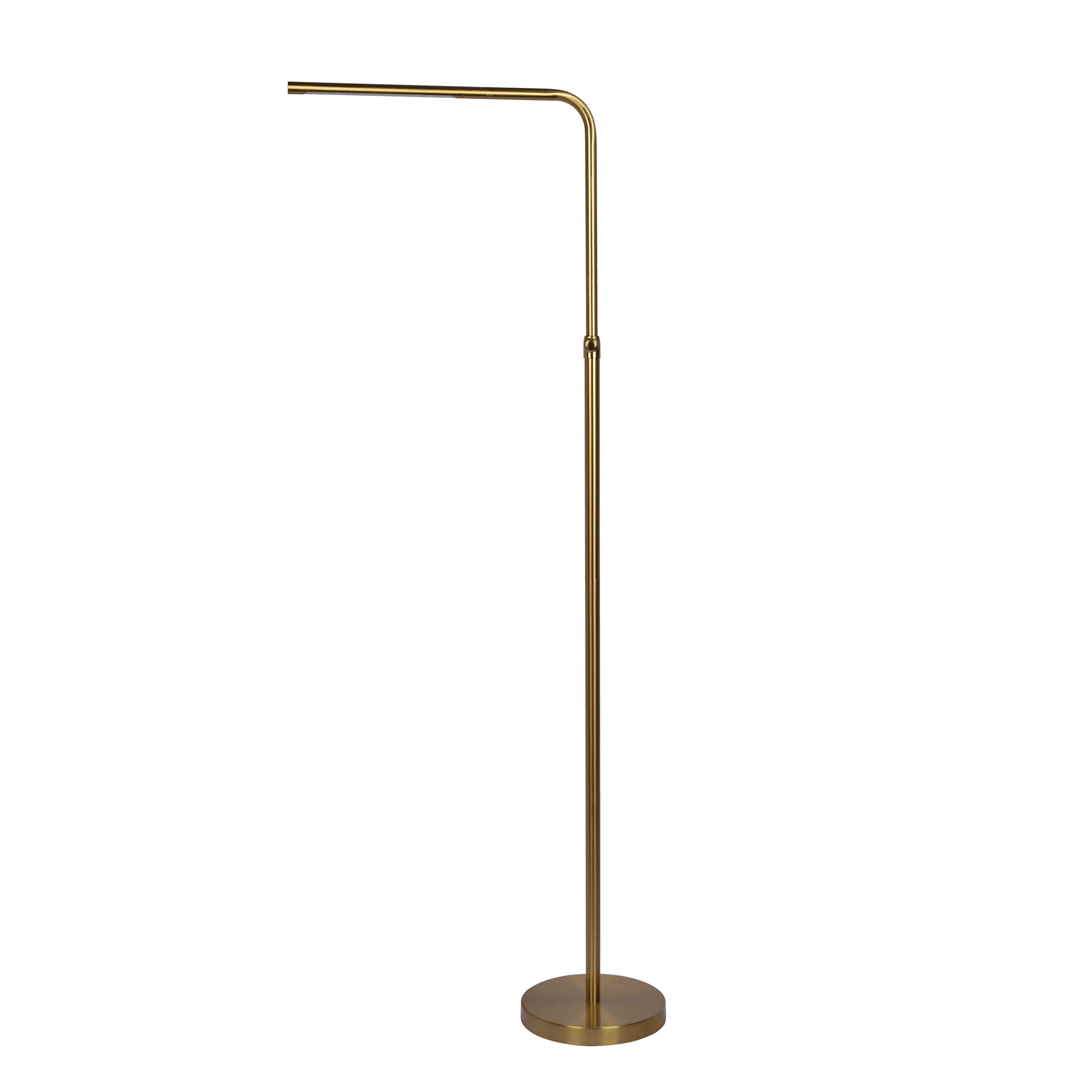 Wattson Brassed Gold Floor Lamp with On/Off Switch Adjustable Led Round Base