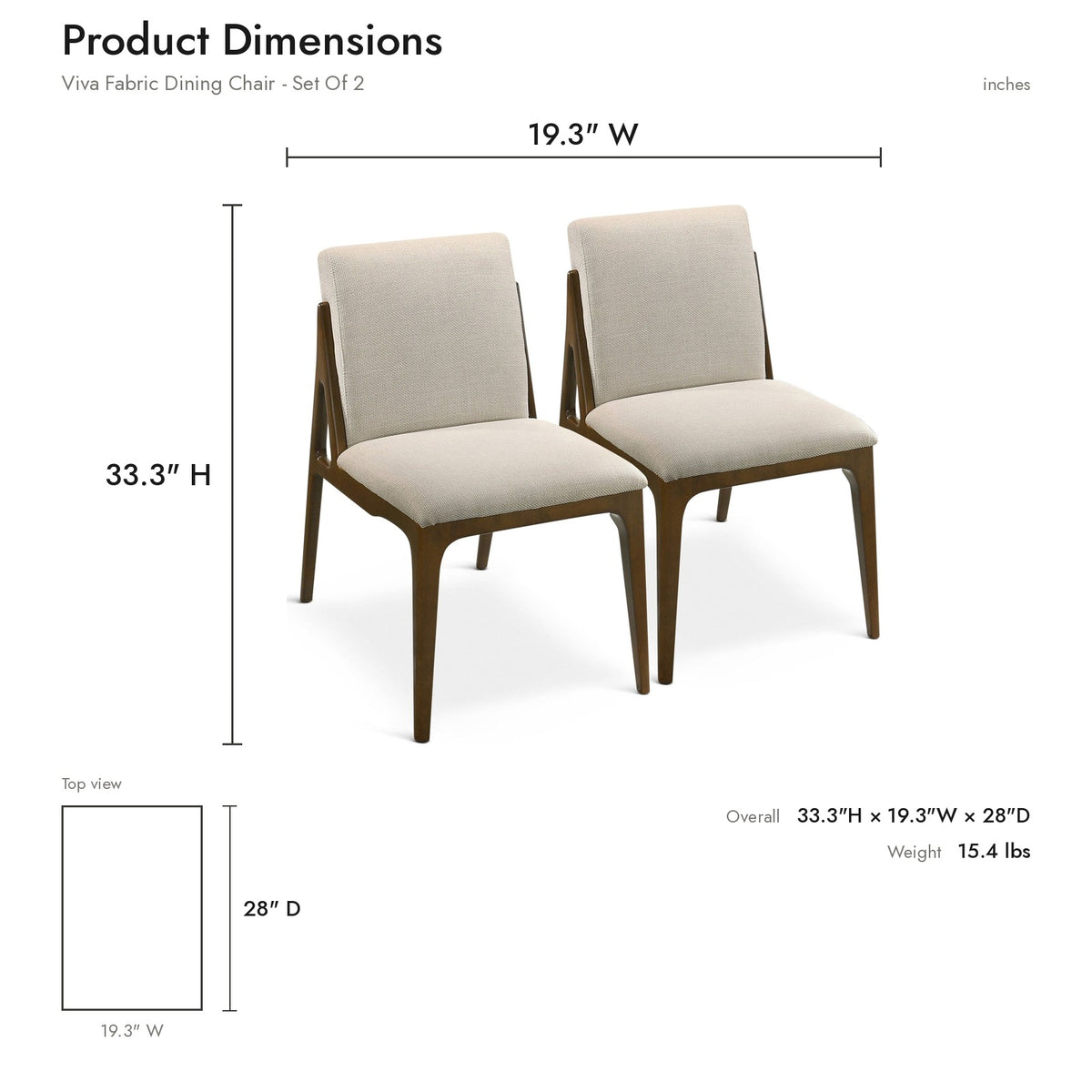 Product dimensions diagram
