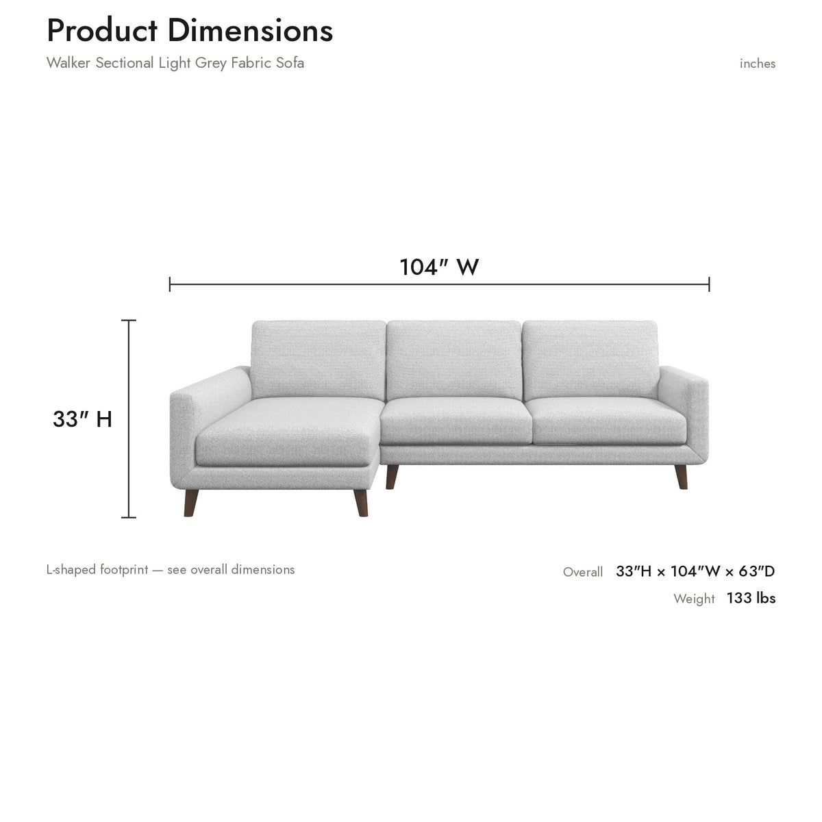 Product dimensions diagram