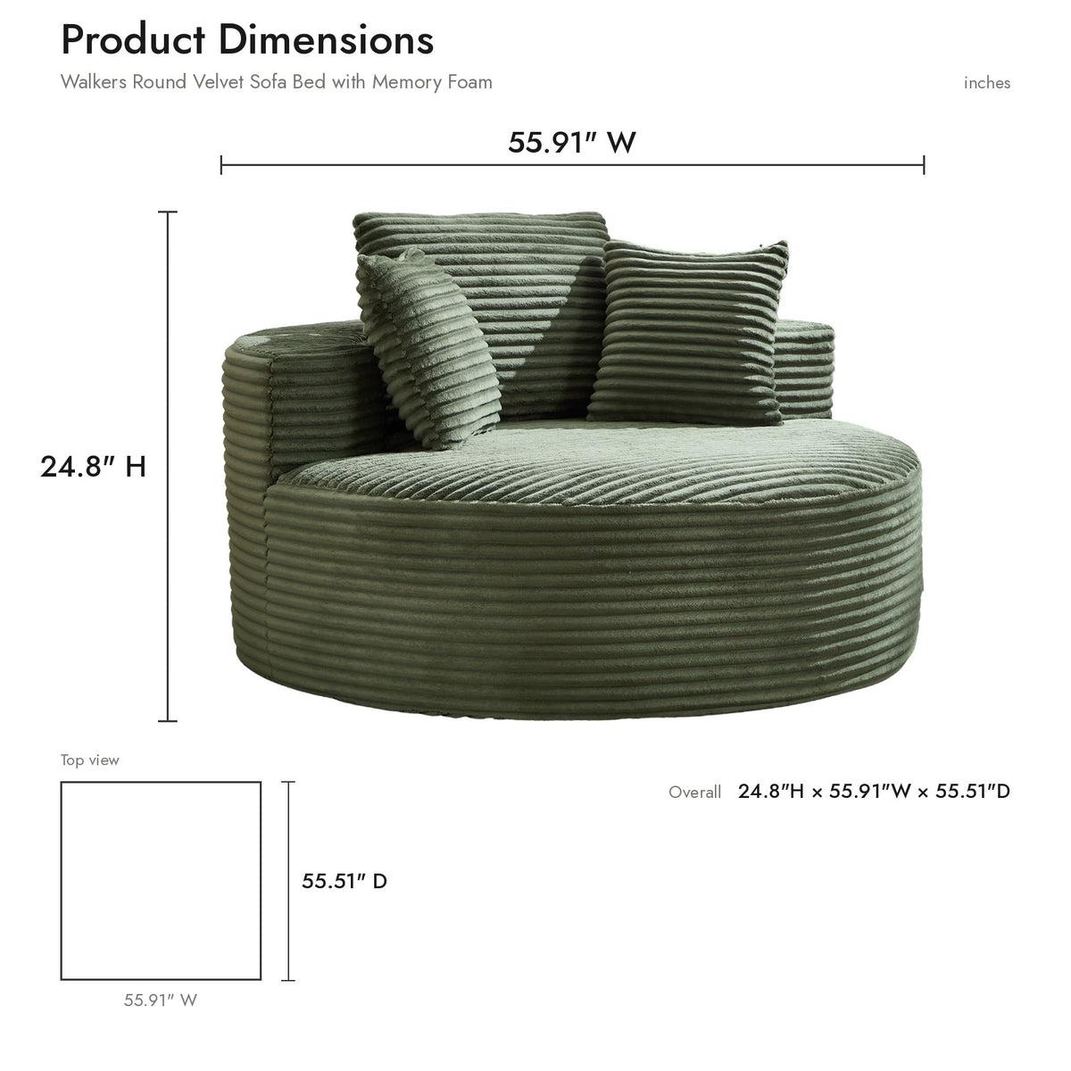 Product dimensions diagram