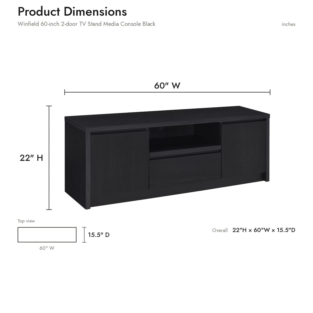 Product dimensions diagram