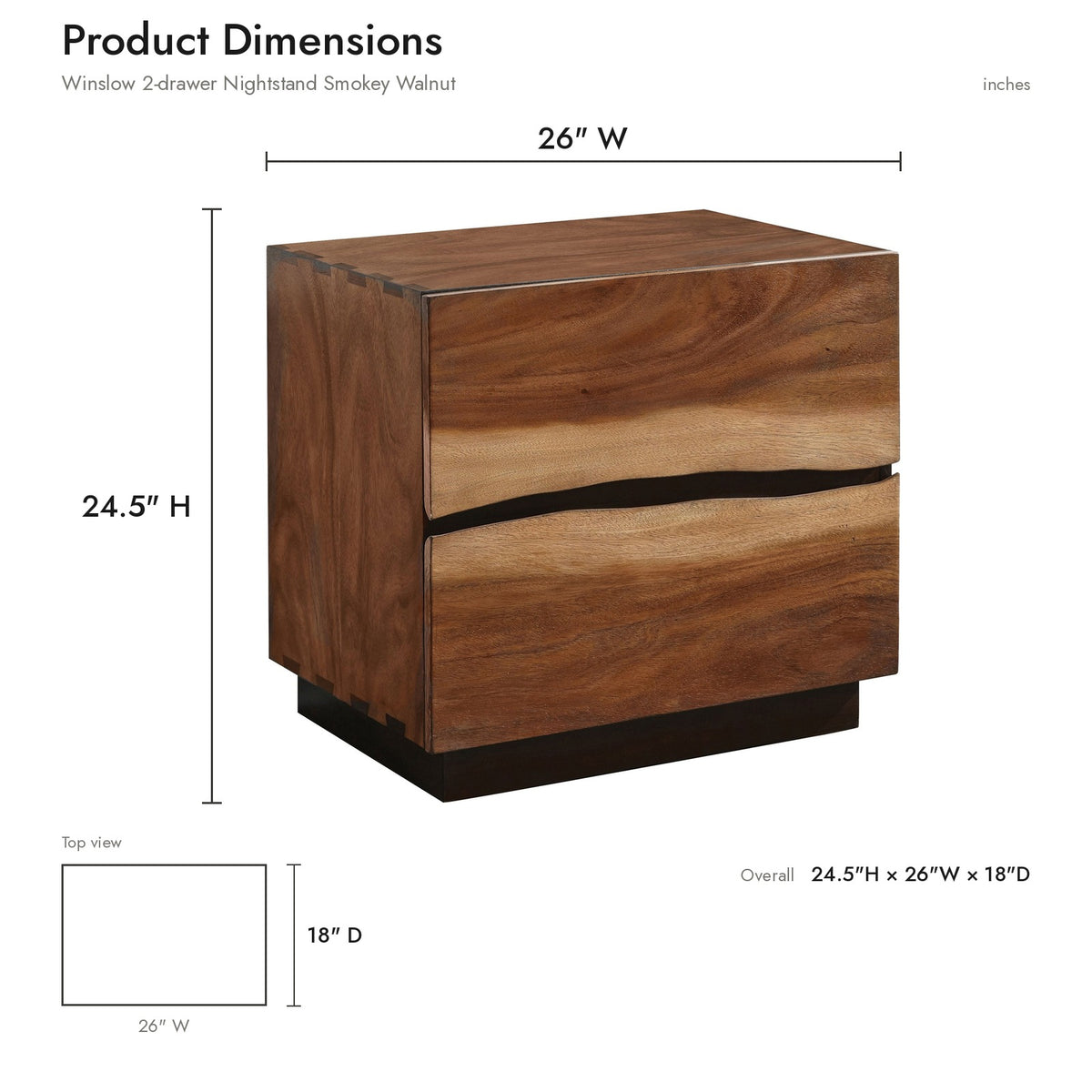 Product dimensions diagram