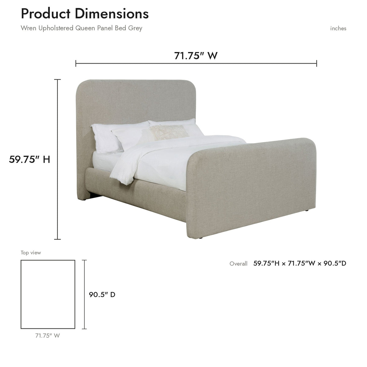 Product dimensions diagram